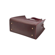 Jupes Brown Faux Leather Stylish Stripe Tote Bag