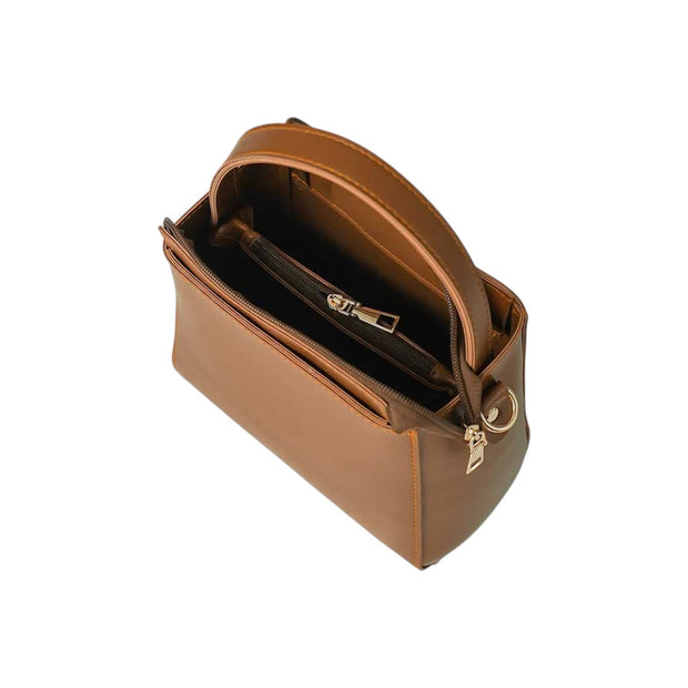 Jupes Brown Faux Leather Sleek and Smart Handbag